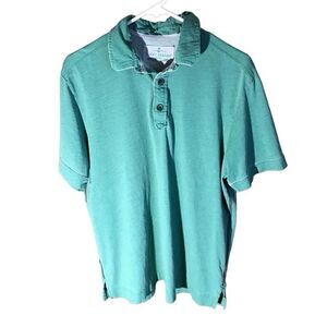 Tommy Bahama jeans distressed green polo short sleeve shirt Men’s SZ Medium